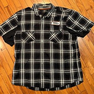 Harley Davidson Motorcycles Button Down Racing Shirt Men's 3XL Plaid